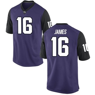 Braylon James Replica Purple Youth TCU Horned Frogs Football Jersey
