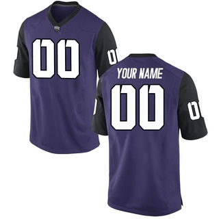Custom Game Purple Youth TCU Horned Frogs Football Jersey