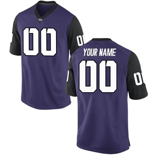 Custom Replica Purple Men's TCU Horned Frogs Football Jersey